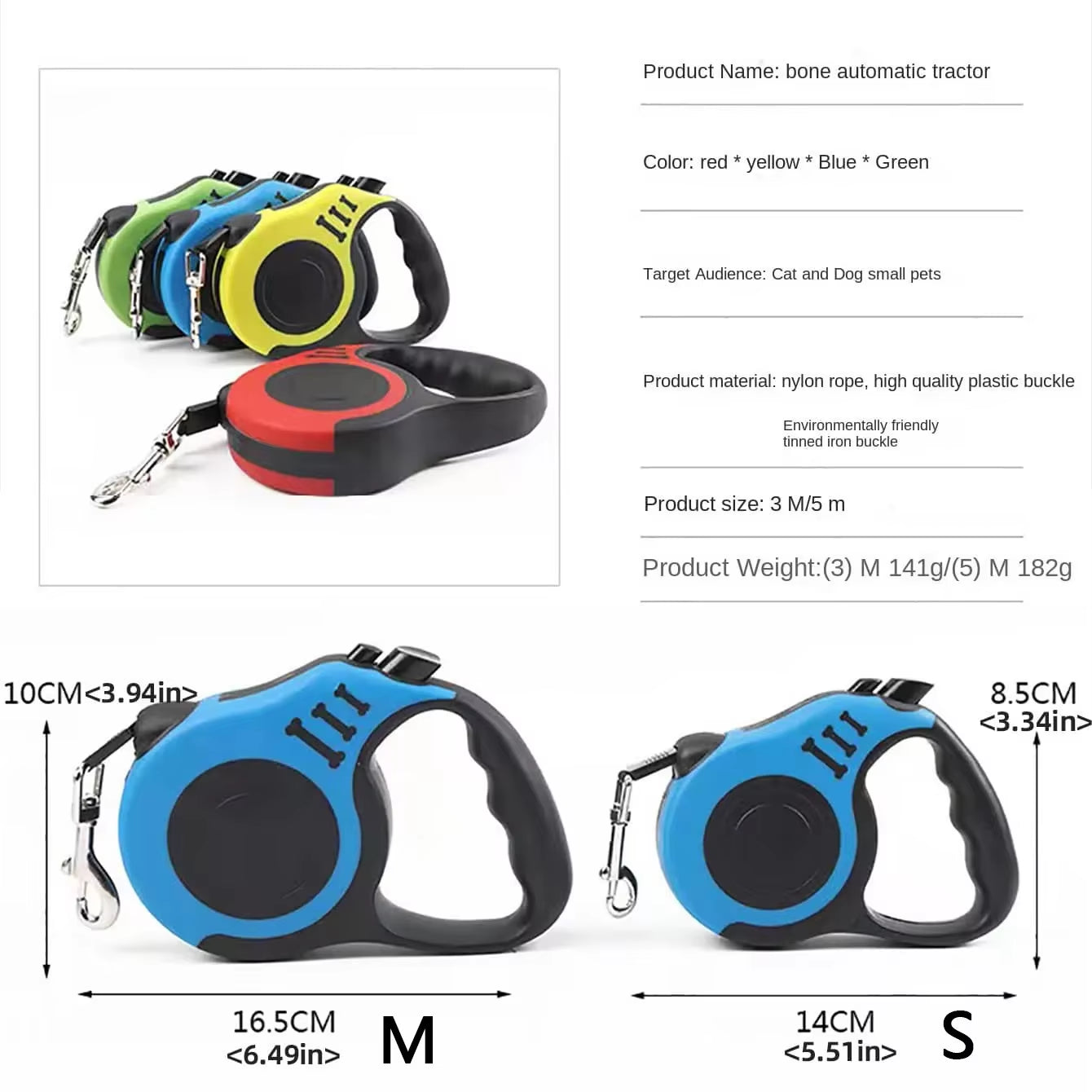 Correa para perros 3M 5M Correa resistente de nailon para cachorros